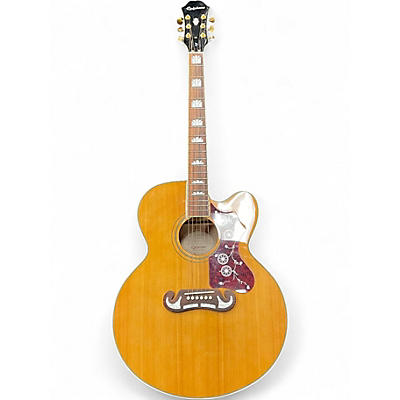 Used Epiphone EJ200SCE Natural Acoustic Electric Guitar