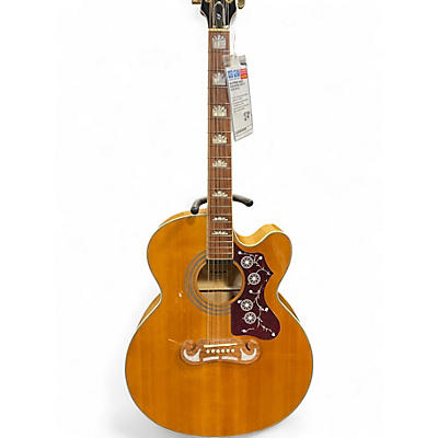 Used Epiphone EJ200SCE Vintage Natural Acoustic Electric Guitar