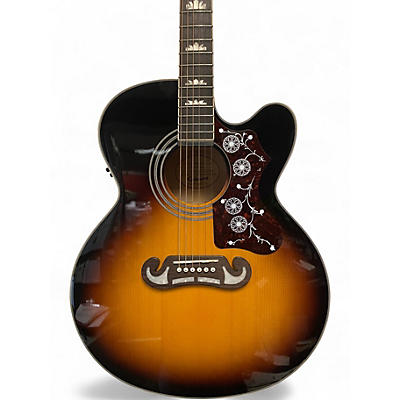 Used Epiphone EJ200SCE Vintage Sunburst Acoustic Electric Guitar