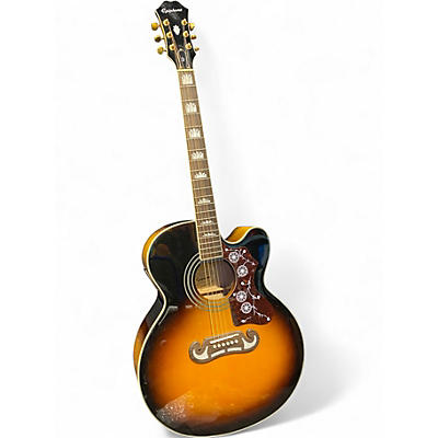 Used Epiphone EJ200SCE Vintage Sunburst Acoustic Electric Guitar