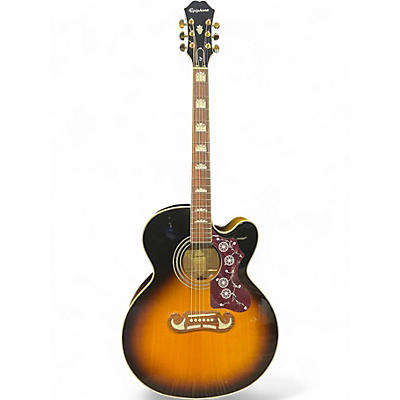 Used Epiphone EJ200SCE Vintage Sunburst Acoustic Electric Guitar