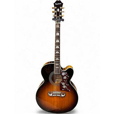 Used Epiphone EJ200SCE Vintage Sunburst Acoustic Electric Guitar