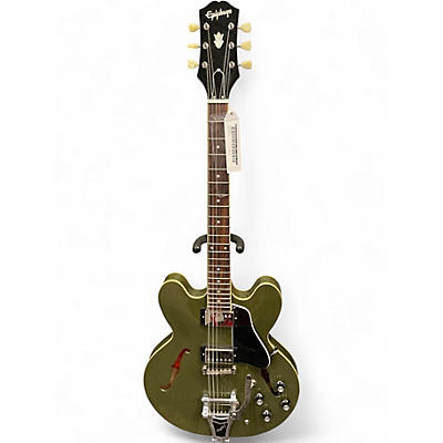 Used Epiphone ES 335  Army Green  Hollow Body Electric Guitar