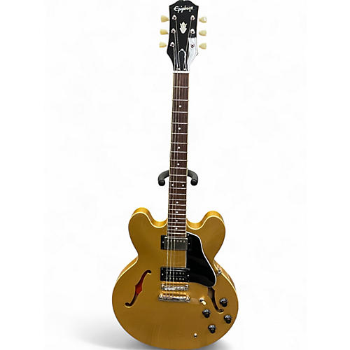 Used Epiphone  ES-335 Inspired by Gibson Gold Hollow Body Electric Guitar Gold