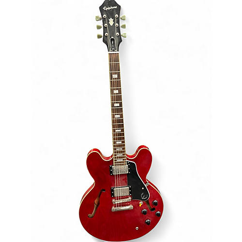 Used Epiphone ES 335 PRO Chrome Red Hollow Body Electric Guitar Chrome Red