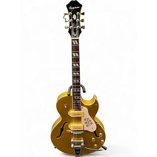 Used Epiphone ES295 Premium Metallic Gold Hollow Body Electric Guitar Metallic Gold