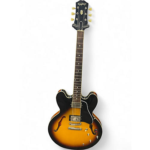 Used Epiphone ES335 3 Tone Sunburst Hollow Body Electric Guitar 3 Tone Sunburst