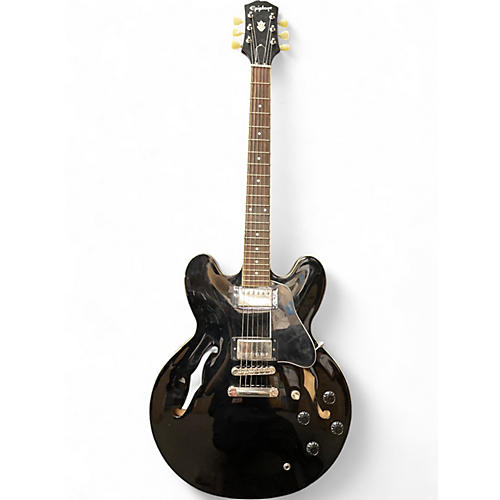 Used Epiphone ES335 Black Hollow Body Electric Guitar Black