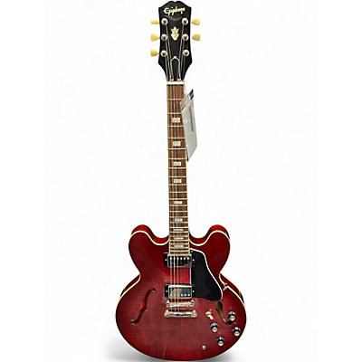 Used Epiphone ES335 FIGURED Trans Red Hollow Body Electric Guitar