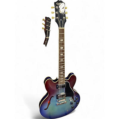 Used Epiphone ES335 Inspired By Gibson Blue Burst Hollow Body Electric Guitar