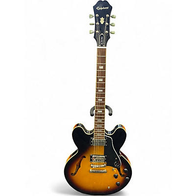 Used Epiphone ES335 Pro 2 Tone Sunburst Hollow Body Electric Guitar