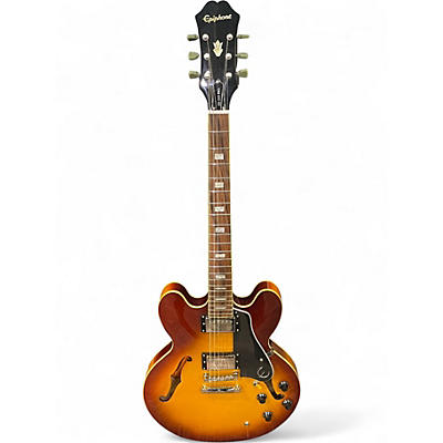 Used Epiphone ES335 Pro 2 Tone Sunburst Hollow Body Electric Guitar
