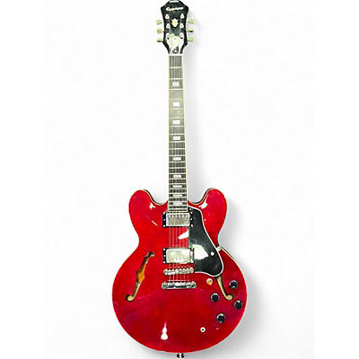 Used Epiphone ES335 Pro Candy Apple Red Hollow Body Electric Guitar