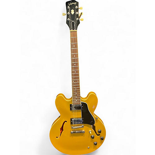 Used Epiphone ES355 Gold Hollow Body Electric Guitar Gold