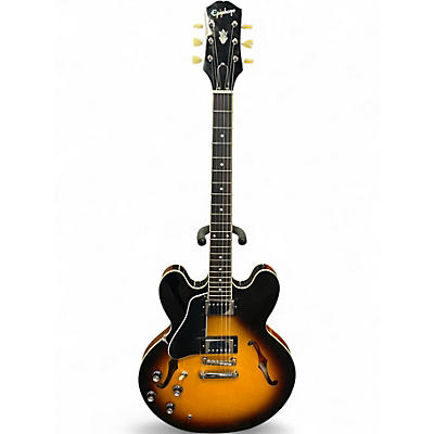 Used Epiphone ES355 Left Handed 2 Tone Sunburst Hollow Body Electric Guitar