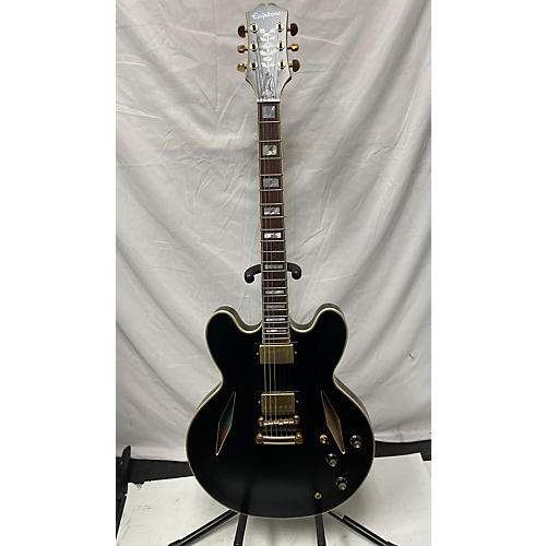 Epiphone Used Epiphone Emily Wolfe Sheraton Satin Black Hollow Body Electric Guitar Satin Black