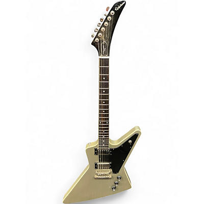 Used Epiphone Explorer Pro TV Silver Solid Body Electric Guitar