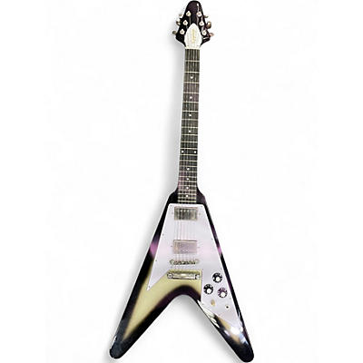 Used Epiphone FLYING V Black and Silver Solid Body Electric Guitar