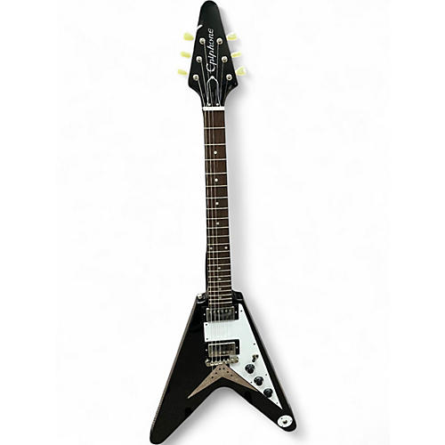 Used Epiphone FLYING V Ebony Solid Body Electric Guitar Ebony