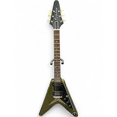 Used Epiphone FLYING V OLIVE GREEN Solid Body Electric Guitar