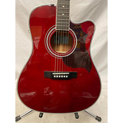 Epiphone Used Epiphone FT350SCE Red Acoustic Electric Guitar