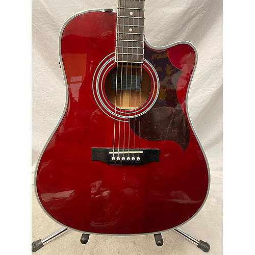 Epiphone Used Epiphone FT350SCE Red Acoustic Electric Guitar Red