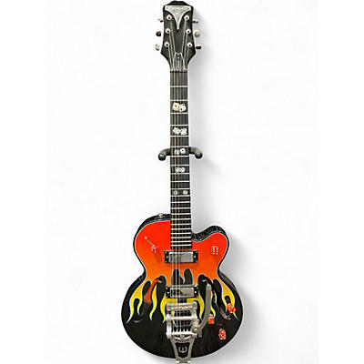 Used Epiphone Flamekat Hot Rod Flame Graphic Hollow Body Electric Guitar