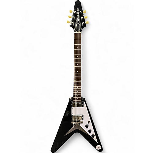 Used Epiphone Flying V Black Solid Body Electric Guitar Black