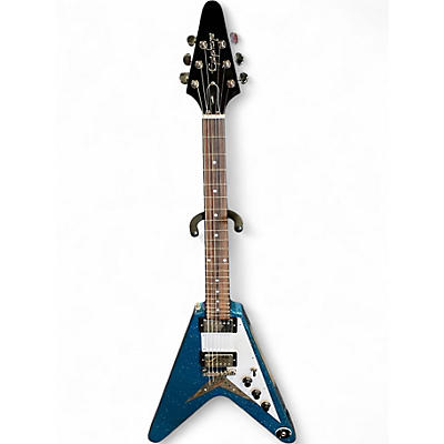 Used Epiphone Flying V Blue Solid Body Electric Guitar