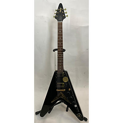 Epiphone Used Epiphone Flying V Custom Ebony Solid Body Electric Guitar