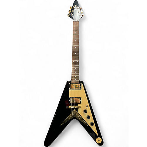 Used Epiphone Flying V Korina 1958 Black Solid Body Electric Guitar Black