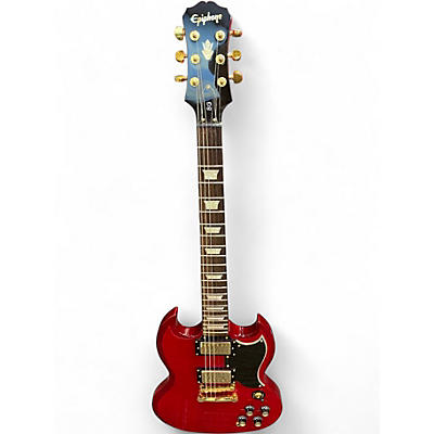 Used Epiphone G-400 DELUXE Trans Red Solid Body Electric Guitar