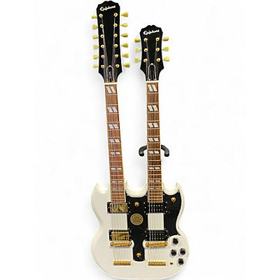 Used Epiphone G1275 Double Neck Alpine White Solid Body Electric Guitar