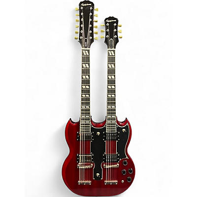 Used Epiphone G1275 Double Neck Candy Apple Red Solid Body Electric Guitar
