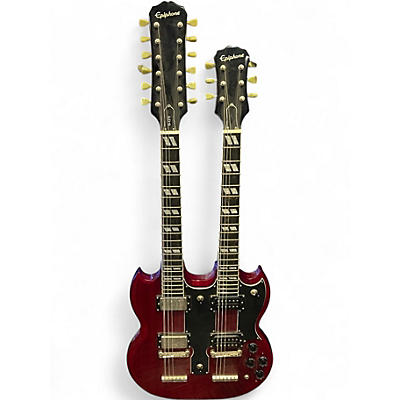 Used Epiphone G1275 Double Neck Cherry Solid Body Electric Guitar