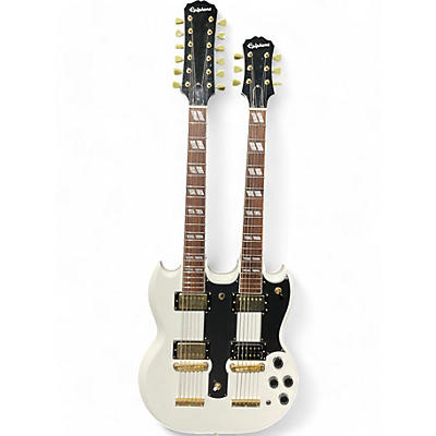 Epiphone Used Epiphone G1275 Double Neck white/gold Solid Body Electric Guitar