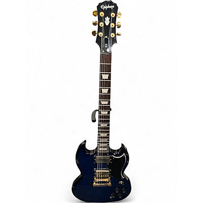 Used Epiphone G400 DELUXE Trans Blue Solid Body Electric Guitar