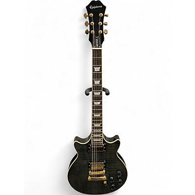 Used Epiphone Genesis Deluxe Pro Charcoal Flame Solid Body Electric Guitar