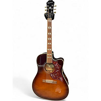 Used Epiphone HUMMINGBIRD PERFORMER PRO Vintage Sunburst Acoustic Electric Guitar