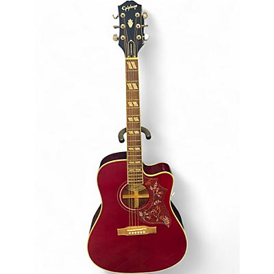 Used Epiphone HUMMINGBIRD STANDARD EC Cherry Acoustic Electric Guitar