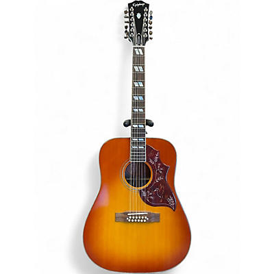 Used Epiphone Hummingbird 12 String Aged Cherry Sunburst 12 String Acoustic Electric Guitar
