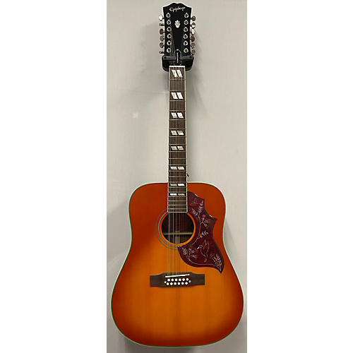 Epiphone Used Epiphone Hummingbird 12 String (inspired By Gibson) Cherry Sunburst 12 String Acoustic Electric Guitar Cherry Sunburst