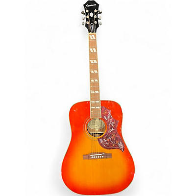 Used Epiphone Hummingbird 2 Color Sunburst Acoustic Guitar