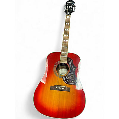 Used Epiphone Hummingbird 2 Color Sunburst Acoustic Guitar