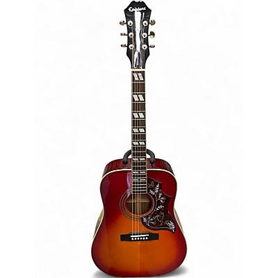 Used Epiphone Hummingbird 2 Color Sunburst Acoustic Guitar