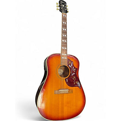 Used Epiphone Hummingbird 2 Tone Sunburst Acoustic Guitar