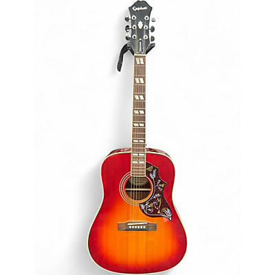 Used Epiphone Hummingbird 2 Tone Sunburst Acoustic Guitar