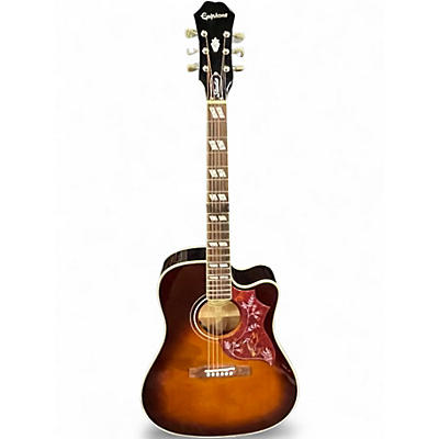 Used Epiphone Hummingbird EC Studio 2 Tone Sunburst Acoustic Electric Guitar