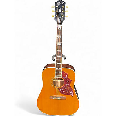 Used Epiphone Hummingbird IBG Antique Natural Acoustic Electric Guitar