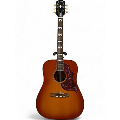 Epiphone Used Epiphone Hummingbird Inspired By Gibson 2 Tone Sunburst Acoustic Electric Guitar